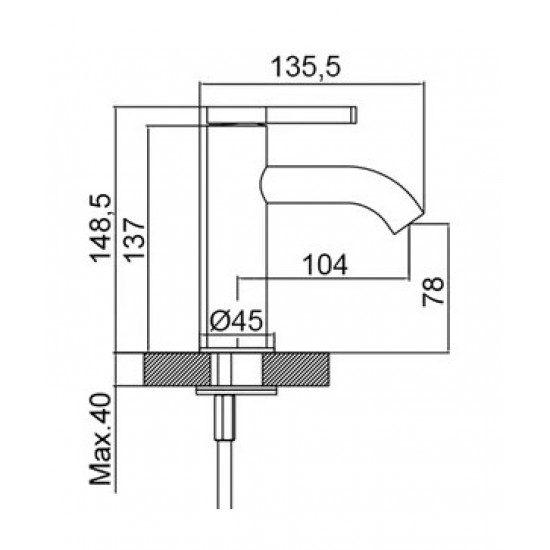 Μπαταρία Νιπτήρος Urban Flow Gun Metal